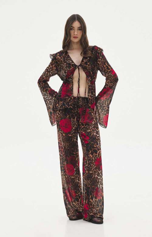 ZINA C THROUGH PANTS | LEOPARD PRINT