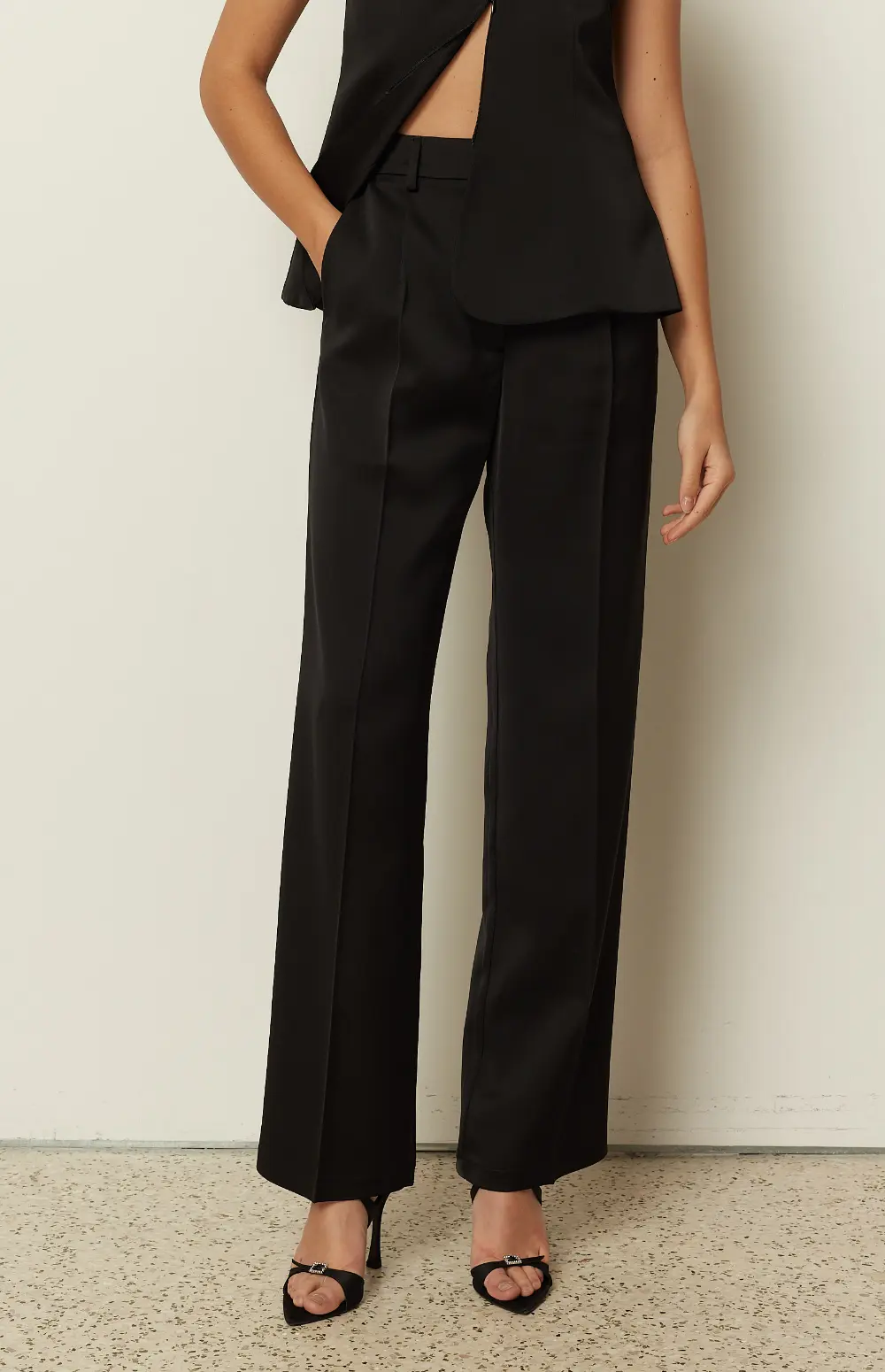 SATIN TAILORED PANTS