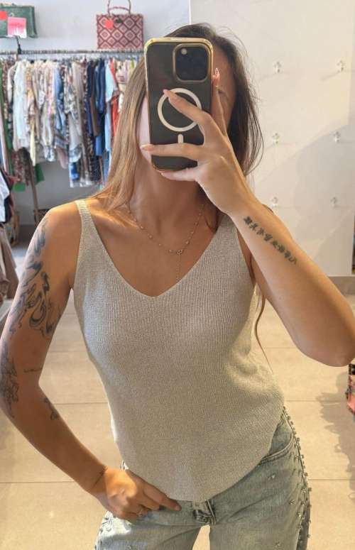 LUREX KNIT TANK TOP