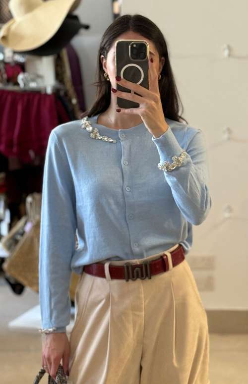 CARDIGAN WITH CRYSTAL DETAIL
