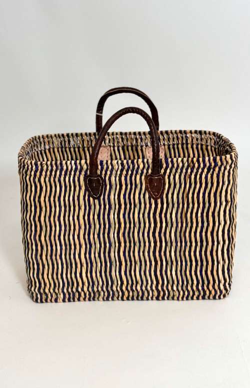 BEACH BAG WITH LEATHER STRAP