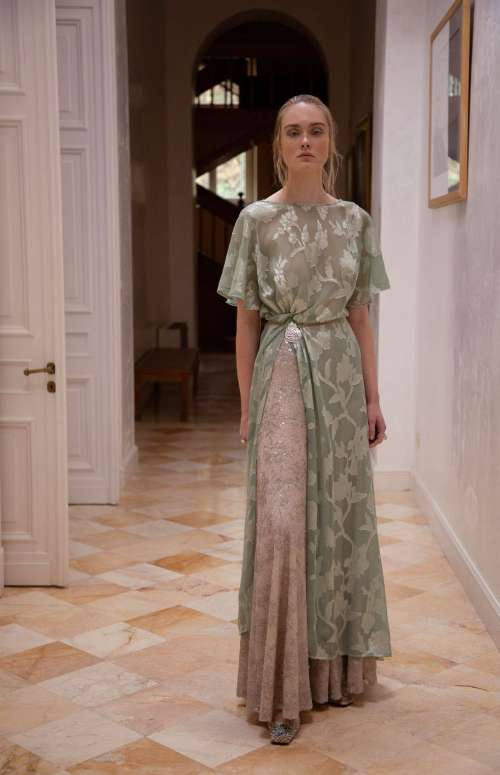 CROSSING TOP DRESS | JACQUARD - PATTERNED TULLE