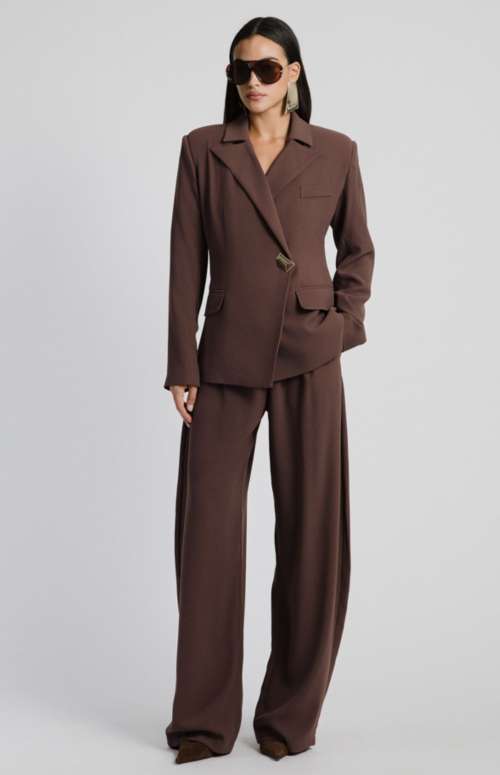 POLYGONIC PANTS BROWN