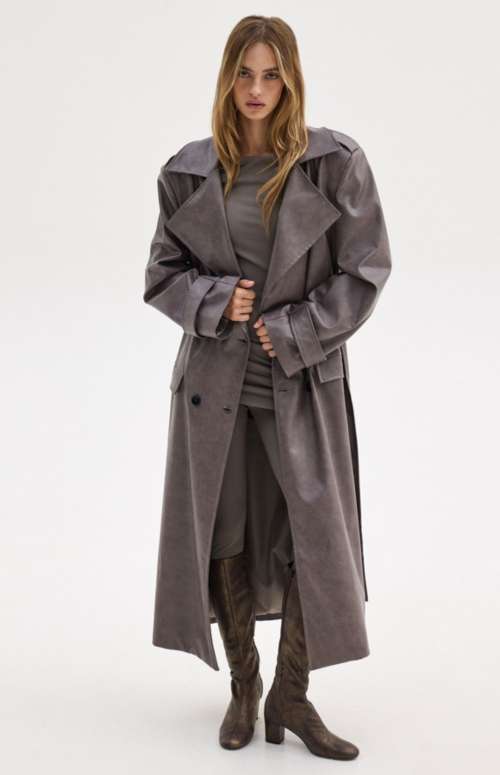 STACY LEATHER COAT