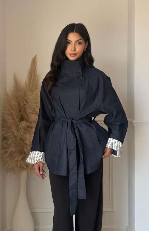 DENIM JACKET WITH BELT