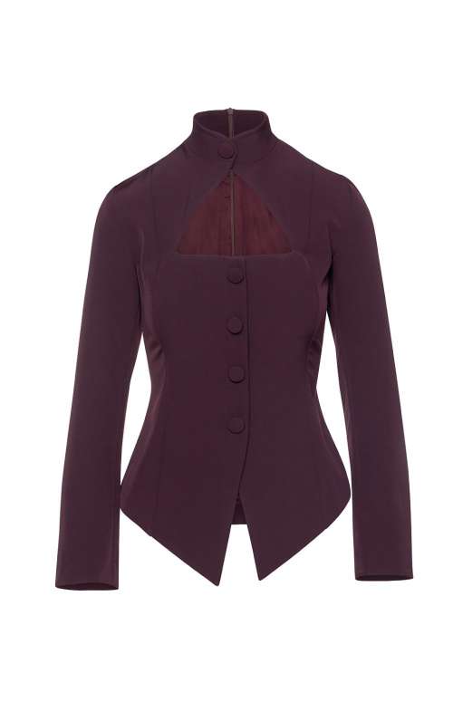 DIONNE BLAZER TOP | BORDEAUX