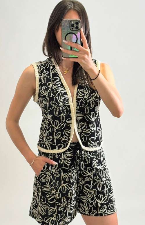 CO-ORD EMBROIDERED | VEST & SHORTS
