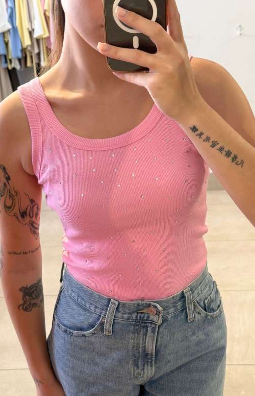 TANK TOP WITH RHINESTONES