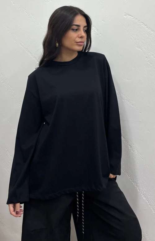 LONG SLEEVE TOP WITH SHOULDER PADS