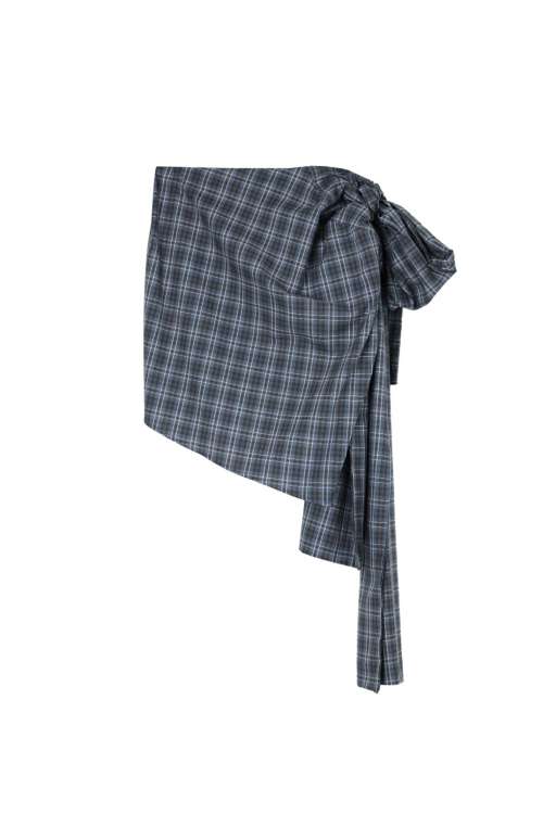 WRAP CHECK SKIRT