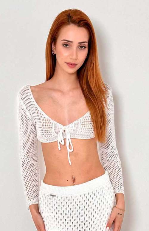 CROP TOP NET | WHITE