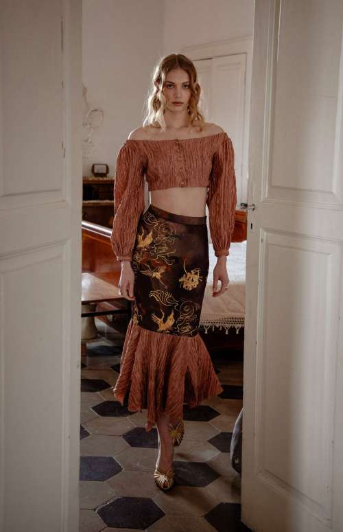 FLIRTY SKIRT | PRINTED PLEATED
