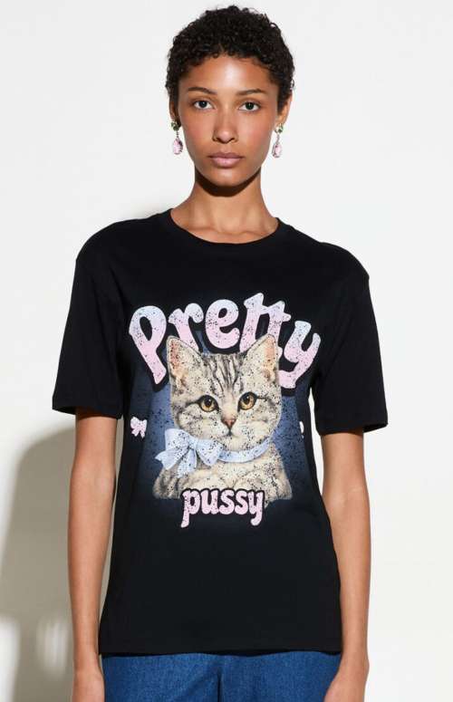 T-SHIRT WITH CAT - PRETTY