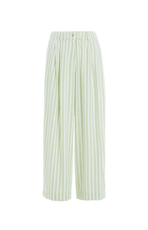 CROPPED STRIPED LINEN PANTS