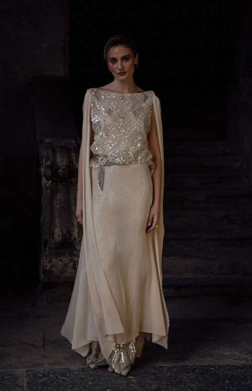 BLANCHE TOP DRESS | SLEEK CHIFFON PEARL BEADED