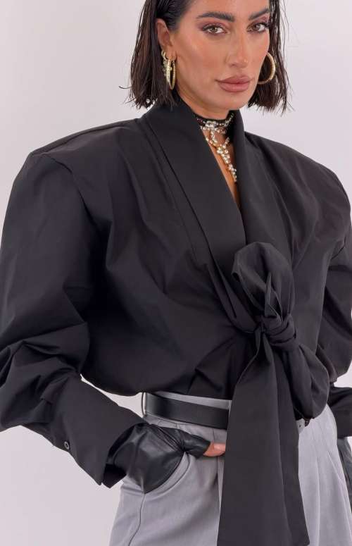 OVERSIZED SHIRT WITH BOW DETAIL