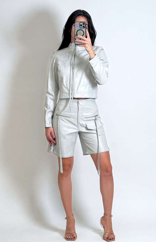 CO-ORD FAUX LEATHER | JACKET & BERMUDA