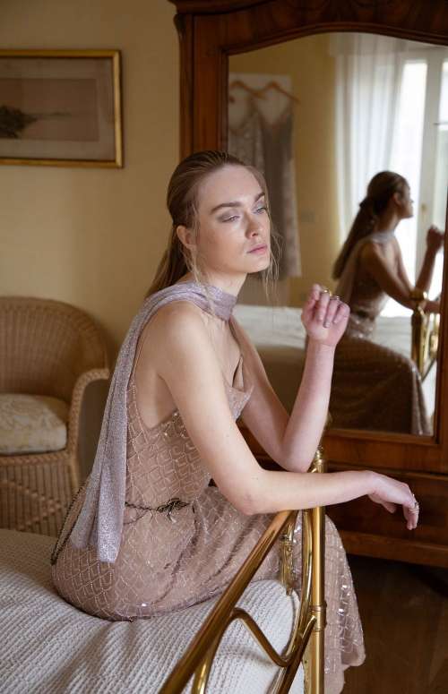 GROUND SHAWL | FOIL - PRINTED TULLE