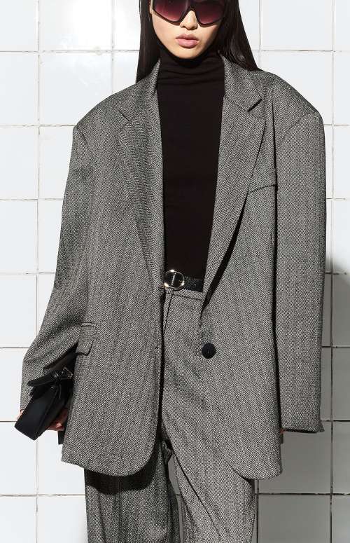 OVERSIZED HERRINGBONE BLAZER