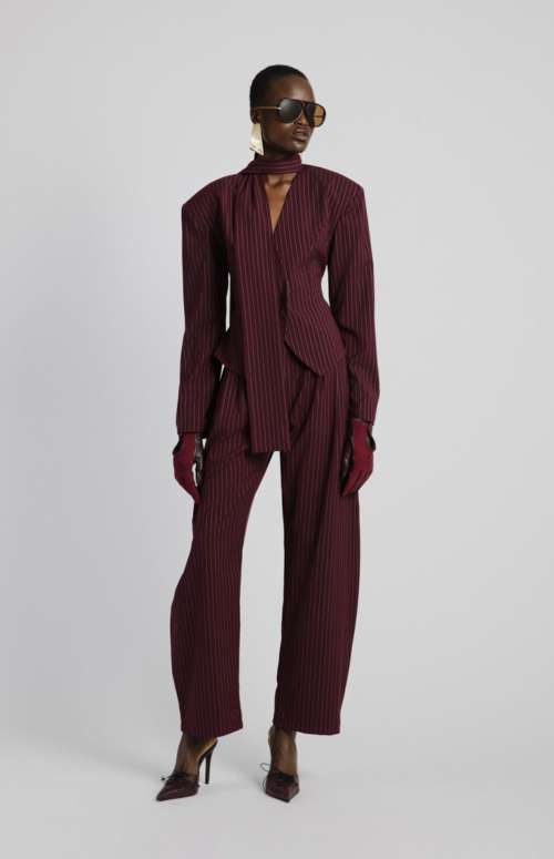 BLAZER WITH BELT BURGUNDY