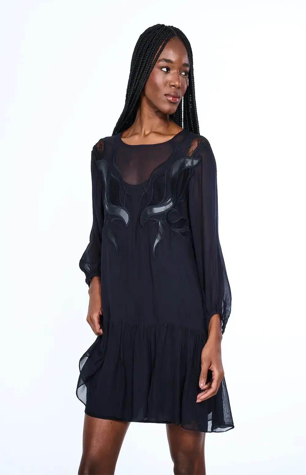 SEE THROUGH DRESS WITH SLIP