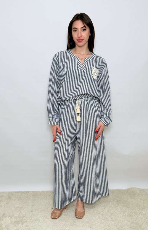 CO-ORD STRIPED | EMBROIDERY POCKET