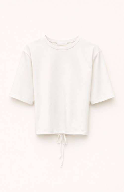 T-SHIRT WITH CROSS OVER FASTENING AT THE BACK