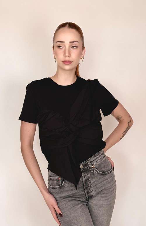 T-SHIRT WITH ASYMMETRICAL DETAIL