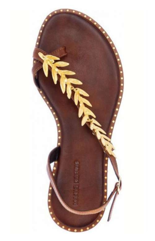 LETAHER SANDALS GOLD LEAVES