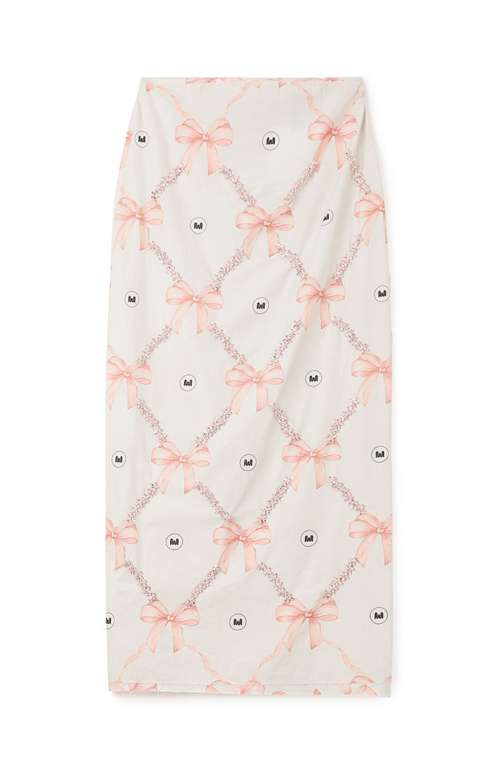 MIDI BOW SKIRT WITH CRYSTALS