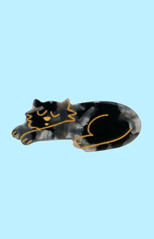 BLACK CAT HAIR CLIP