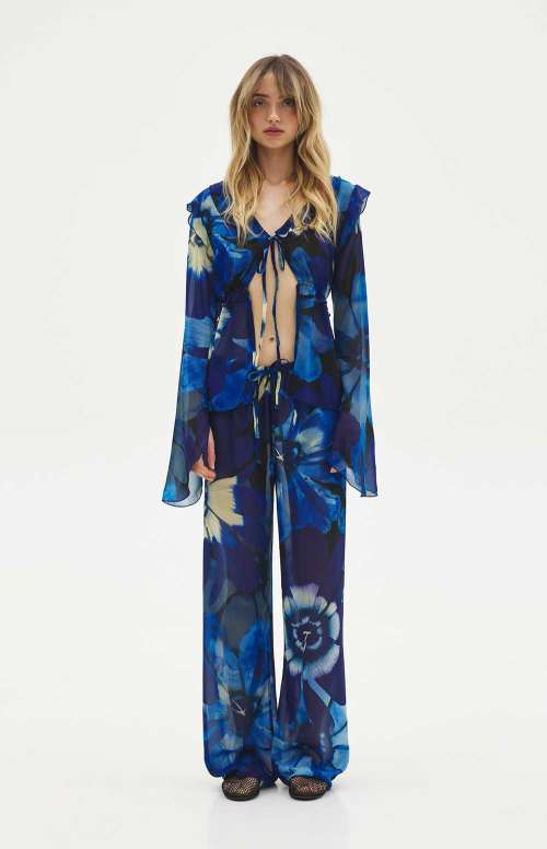 ZINA C THROUGHT PANTS | BLUE