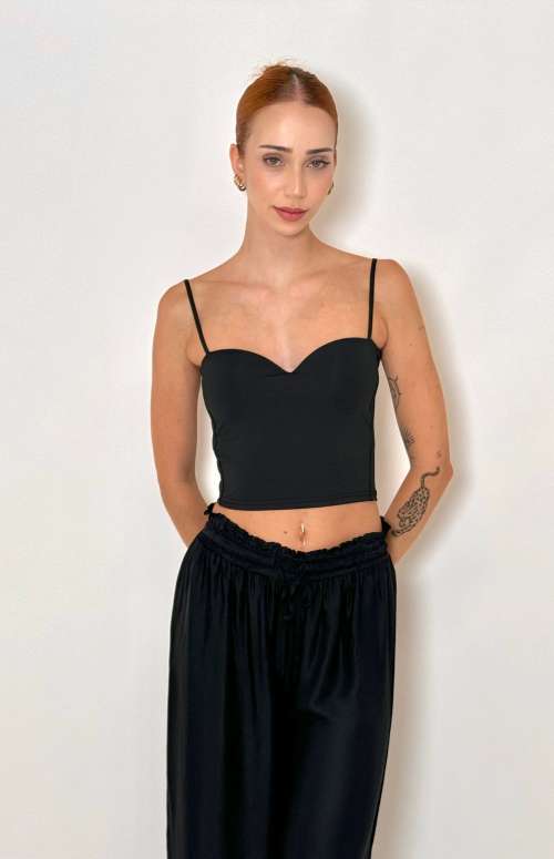 BUSTIER CROP TOP | BLACK