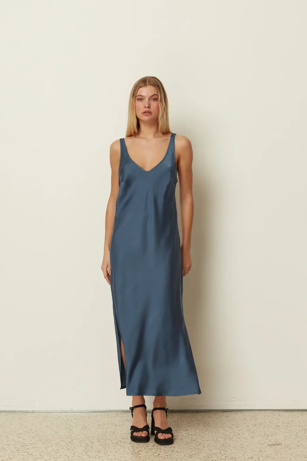 SATIN MIDI DRESS