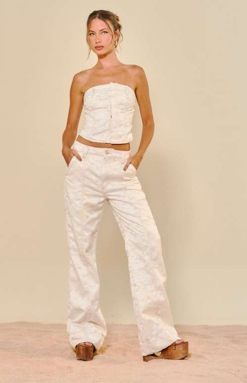 CO-ORD TOP WITH STRAIGHT LEG PANTS