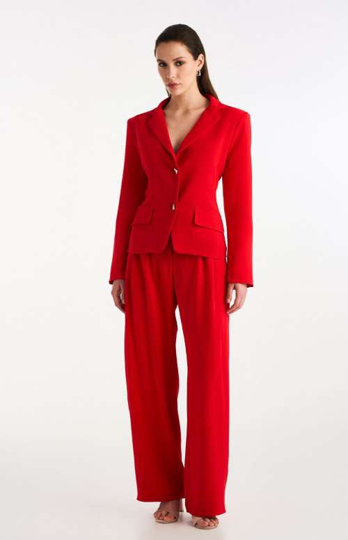 CO-ORD BLAZER OPEN BACK & CREPE LONG PANTS