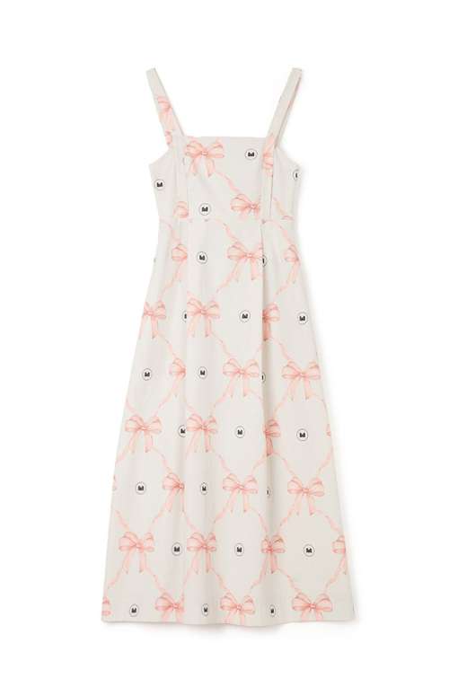 MIDI DRESS WITH PINK BOWS