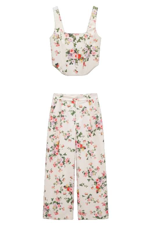 CO-ORD FLORAL PRINT | CORSET TOP & TROUSERS