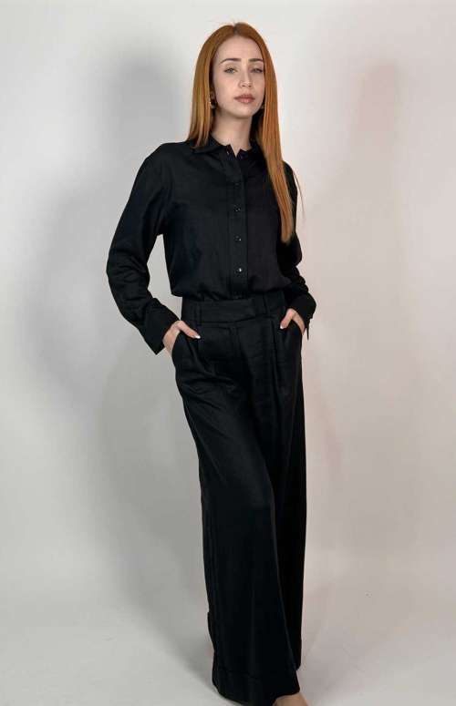 LINEN SHIRT BLACK