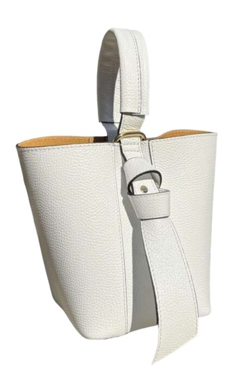 LEATHER BUCKET TOTE BAG