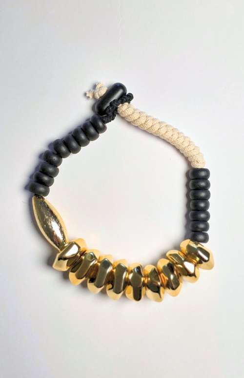 MIXED BEAD AND CORD STATEMENT NECKLACE