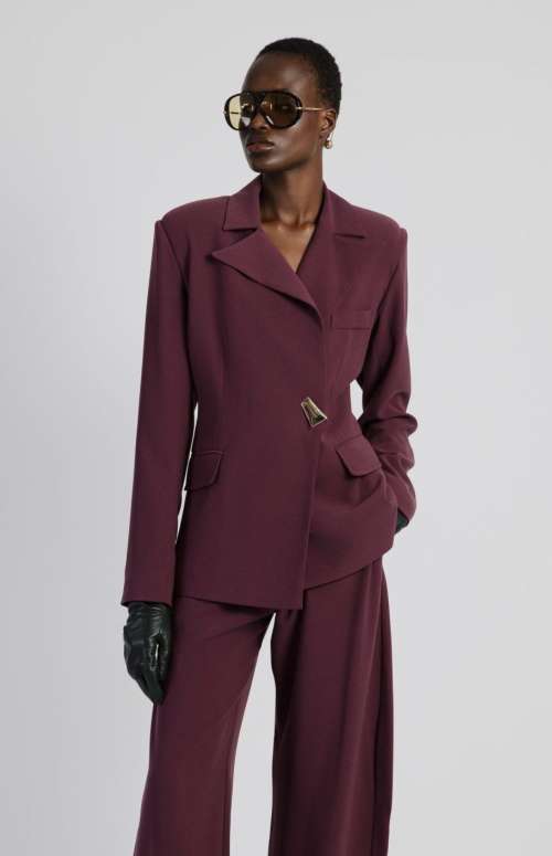 POLYGONIC BLAZER BURGUNDY