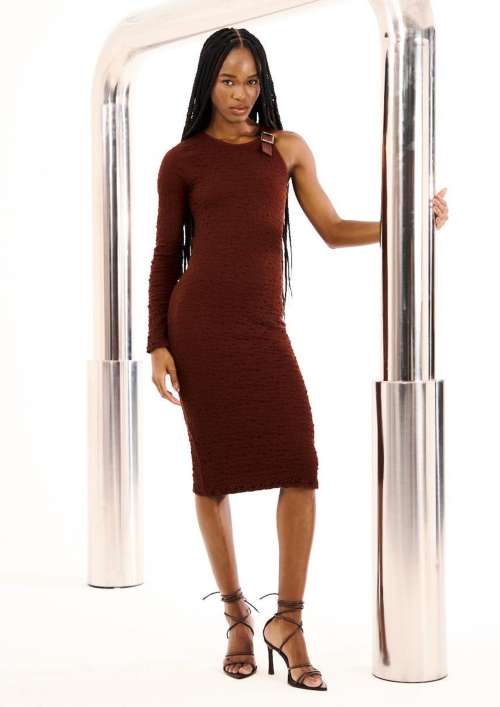 ONE SHOULDER MIDI DRESS