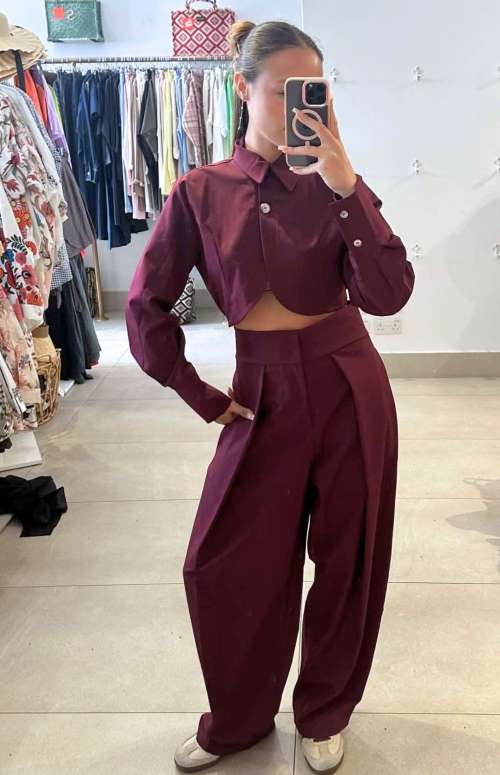 CO-ORD CROP JACKET & BARREL TROUSERS