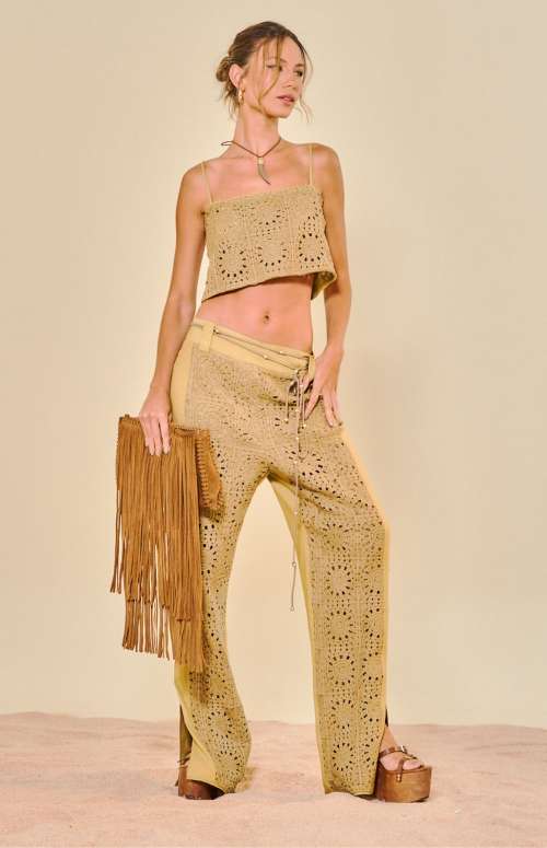 CO-ORD LINEN DETAIL | CROP TOP & TROUSERS