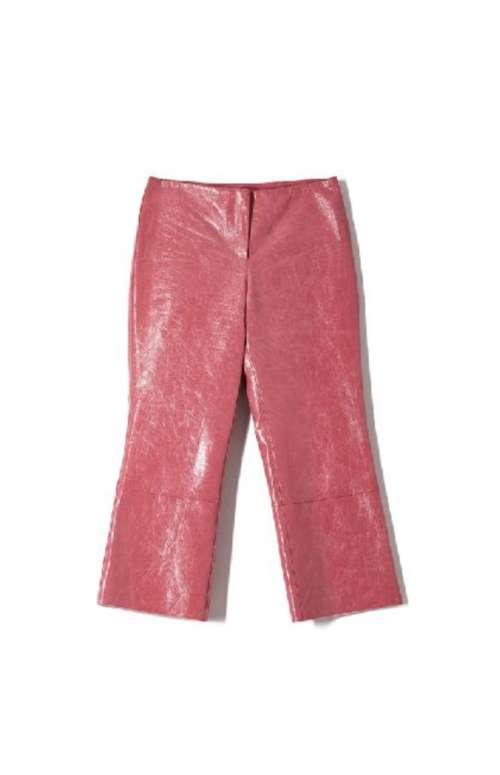 FAUX LEATHER CROPPED PANTS