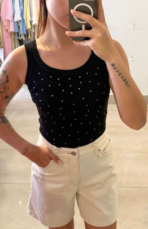 TANK TOP WITH RHINESTONES
