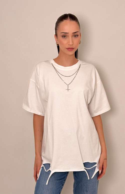 DISTRESSED TOP | WHITE