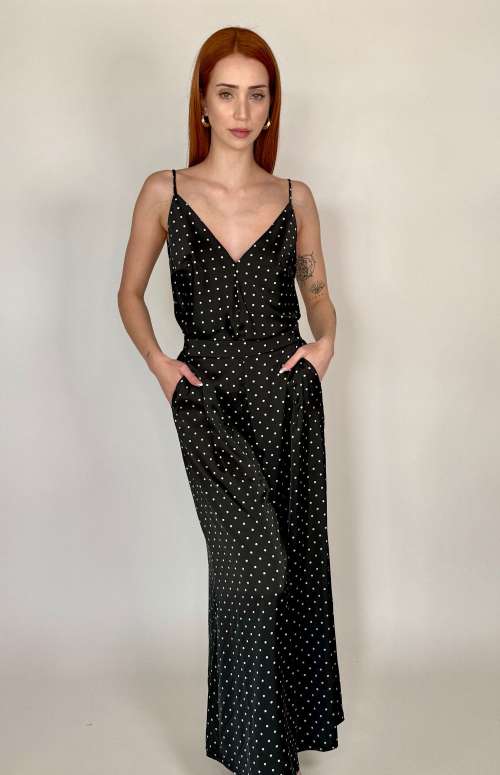 POLKA DOT FLARED PANTS