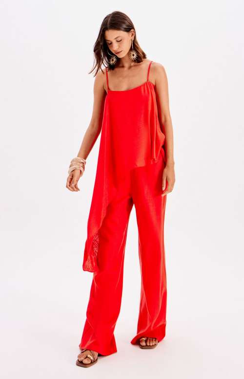 CO-ORD ASYMMETRIC TOP & HIGH WAISTED TROUSERS